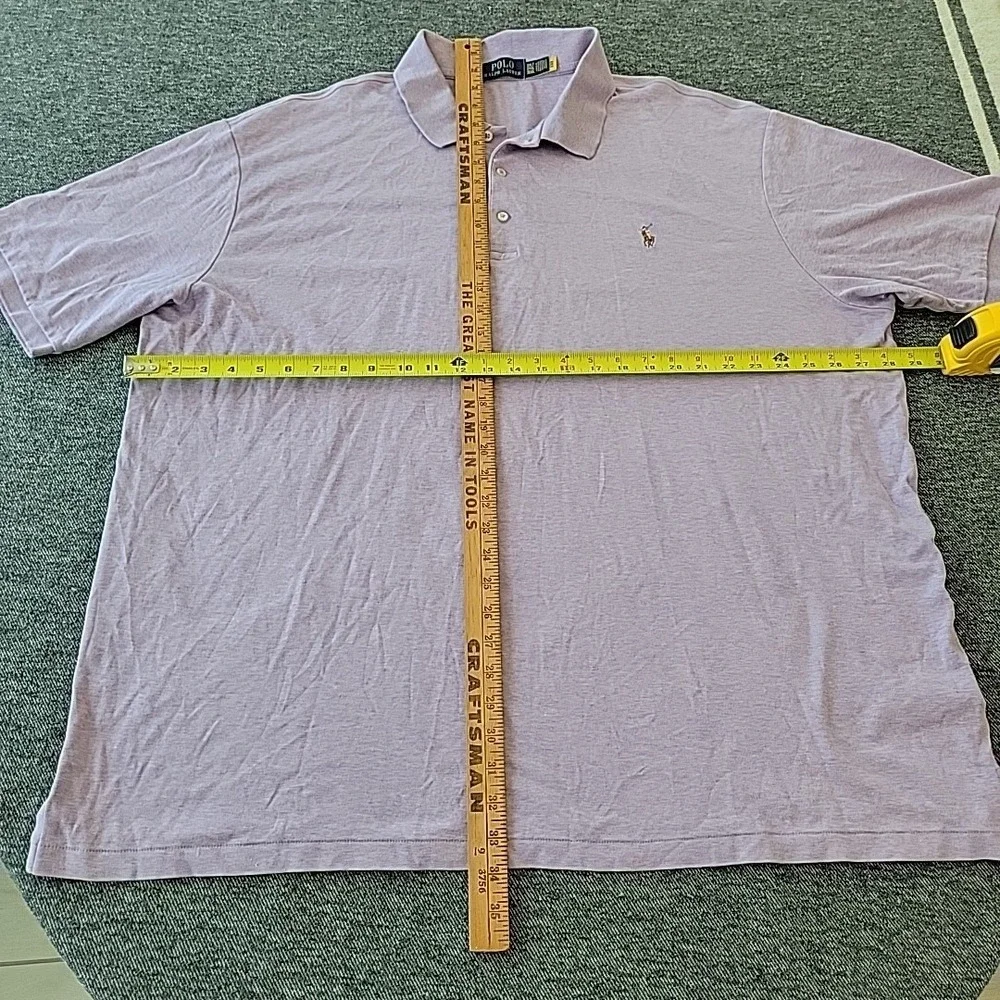 Polo Ralph Lauren Polo‎ Shirt Men's 3XLT Tall Purple Pique Cotton Pony Logo Golf